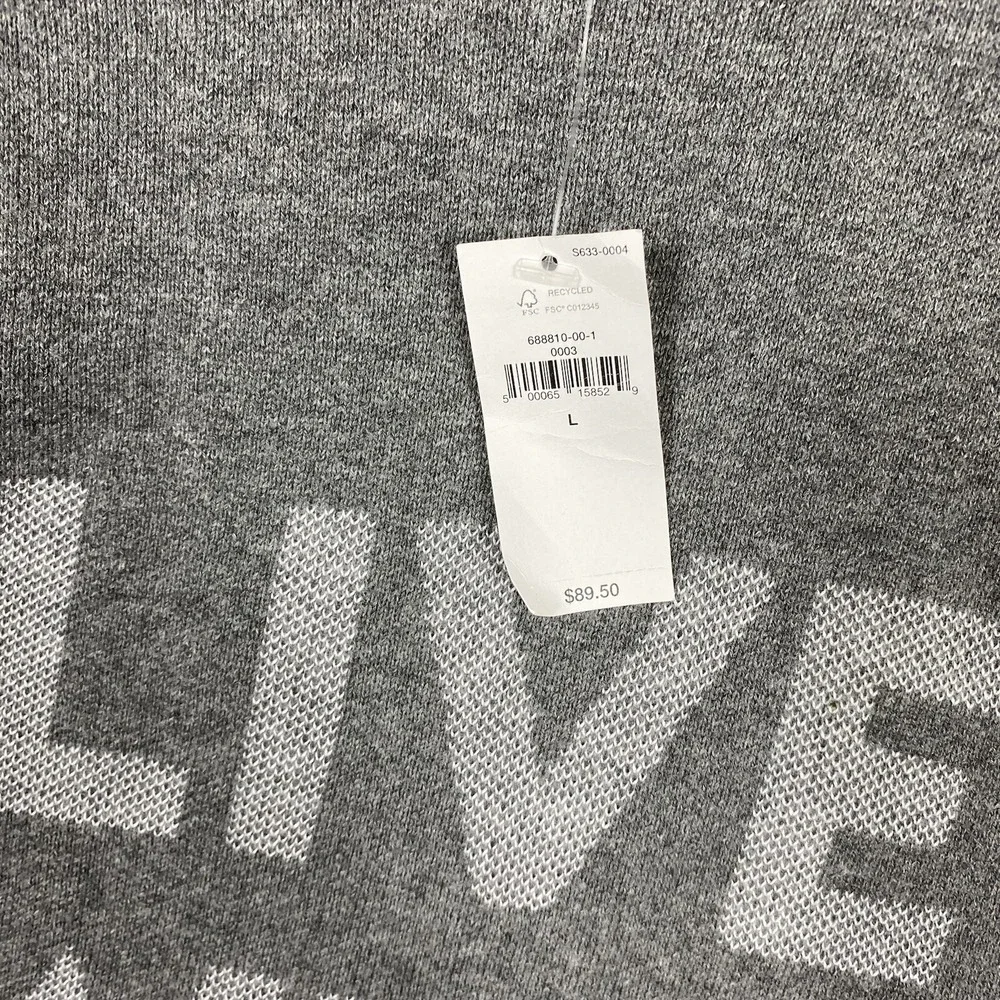 NWT Banana Republic Live With Pride Birdseye Crewneck Sweater Mens L Gray Gay